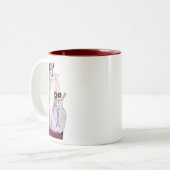 Wilbloemen van waterverf in vaas tweekleurige koffiemok (Voorkant links)