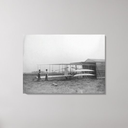 Wilbur & Orville Wright in 2e aangedreven machine Canvas Afdruk (Voorkant)