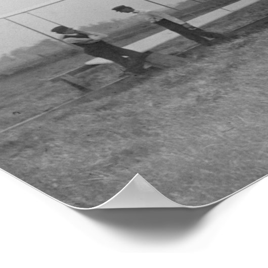 Wilbur & Orville Wright in 2e aangedreven machine Poster (Hoek)