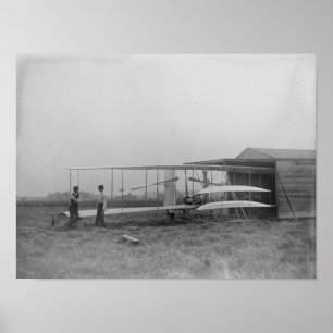 Wilbur & Orville Wright in 2e aangedreven machine Poster