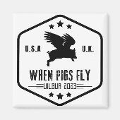 Wilbur Pig: Wanneer Varkens vliegen 3" sticker Magneet (Voorkant)
