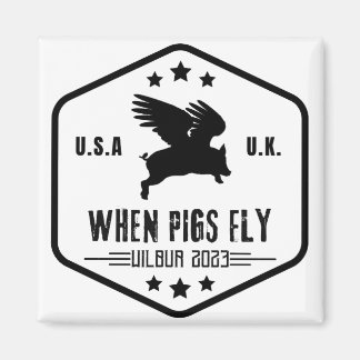 Wilbur Pig: Wanneer Varkens vliegen 3" sticker Magneet