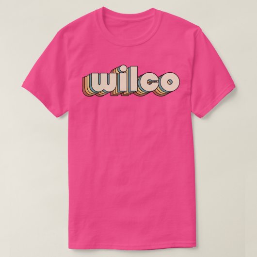 Wilco Retro Rainbow Typografie Stijl 70s T-shirt (Design voorkant)