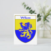 Wilcox wapenschild/familiewapen briefkaart (Staand voorkant)