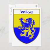 Wilcox wapenschild/familiewapen briefkaart (Voorkant / Achterkant)