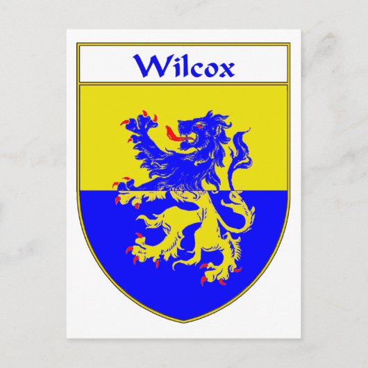 Wilcox wapenschild/familiewapen briefkaart (Voorkant)