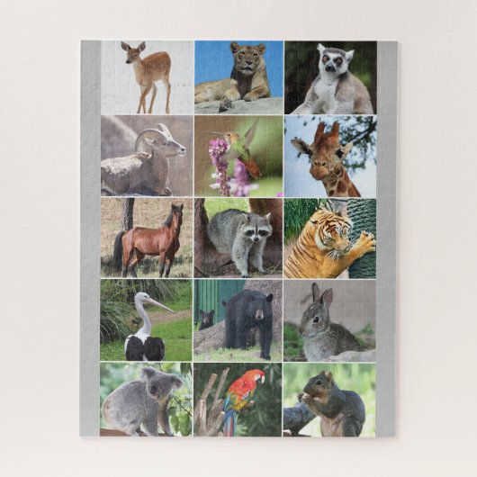 Wild 15 Dieren gefotografeerd in de Wilde Puzzle Legpuzzel (Verticaal)