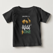 Wild 1 1e verjaardag Dieren Zwart Goud T-shirt (Voorkant)