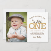 Wild 1 eerste verjaardag Foto kaart (Voorkant)