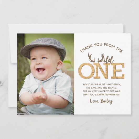 Wild 1 eerste verjaardag Foto kaart (Voorkant)