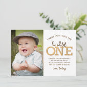 Wild 1 eerste verjaardag Foto kaart (Staand voorkant)