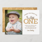 Wild 1 eerste verjaardag Foto kaart (Voorkant / Achterkant)