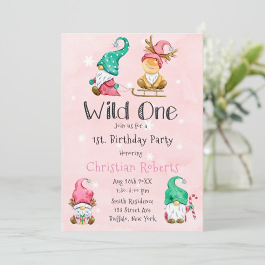 Wild 1 kerst geit 1 dag kaart (Staand voorkant)