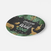 Wild 1 verjaardagspapier Borden Safari Animals Gol Papieren Bordje (Gekanteld)