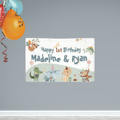 Wild 1e Verjaardag Banner met Dierenpark