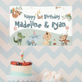 Wild 1e Verjaardag Banner met Dierenpark