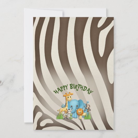 Wild 1st, 2nd and 3rd Birthday Girl Kaart (Achterkant)