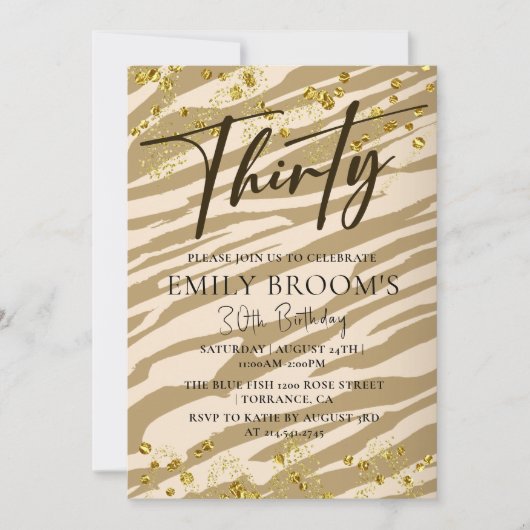 Wild 30th Birthday Invitation Kaart (Voorkant)