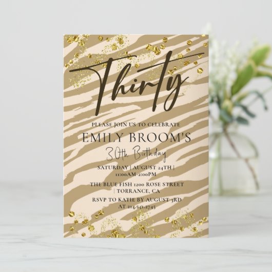 Wild 30th Birthday Invitation Kaart (Staand voorkant)