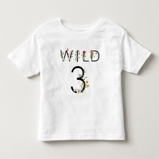 Wild 3 Wildbloemen 3e verjaardag Kinder Shirts (Voorkant)
