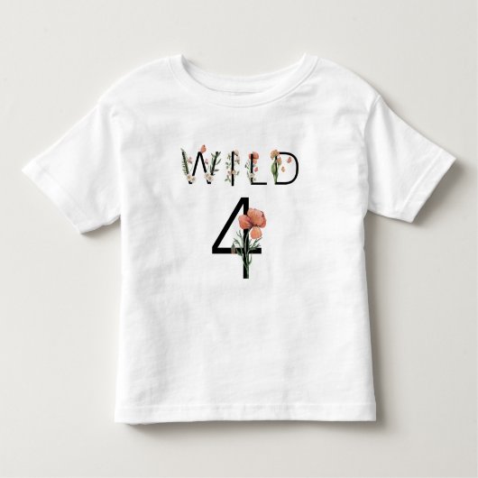 Wild 4 Wildbloemen 4e verjaardag Kinder Shirts (Voorkant)