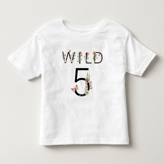 Wild 5 Wildbloemen 5e verjaardag Kinder Shirts (Voorkant)