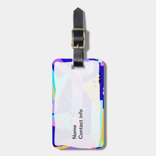 Wild 80's Pattern Suitcase Label Bagagelabel (Voorkant verticaal)