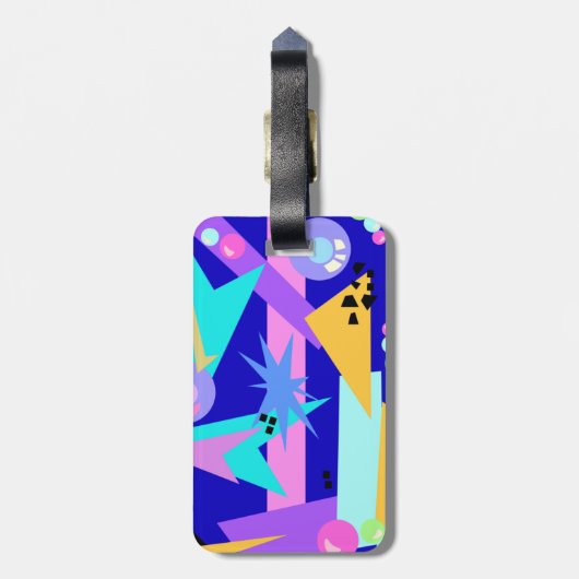 Wild 80's Pattern Suitcase Label Bagagelabel (Achterkant verticaal)