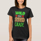 Wild About 2nd Grade Leopard Print School T-shirt (Voorkant)