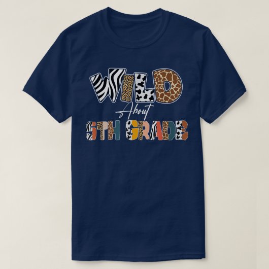 Wild About 5th Grade Back To School Leopard T-shirt (Design voorkant)