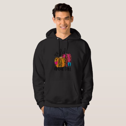 Wild About Fall Leopard Pumpkin Fall Vibes Hello F Hoodie (Voorkant volledig)