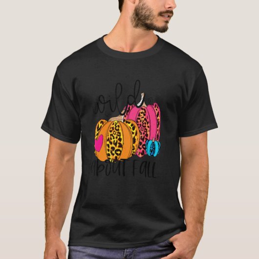 Wild About Fall Leopard Pumpkin Fall Vibes Hello F T-shirt (Voorkant)