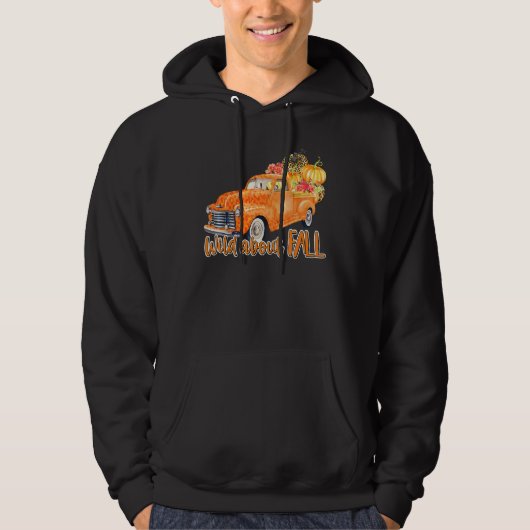 Wild About Fall Leopard Truck Pumpkins Autumn Than Hoodie (Voorkant)