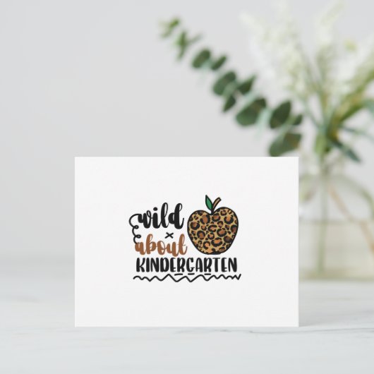 Wild About Kindergarten - Cute Teacher Briefkaart (Staand voorkant)