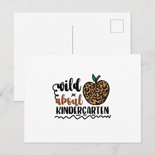 Wild About Kindergarten - Cute Teacher Briefkaart (Voorkant / Achterkant)