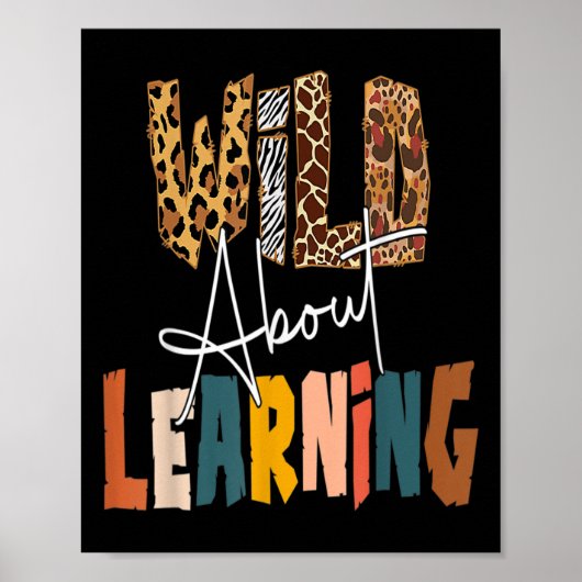 Wild About Learning Teacher Byck To School Teachin Poster (Voorkant)