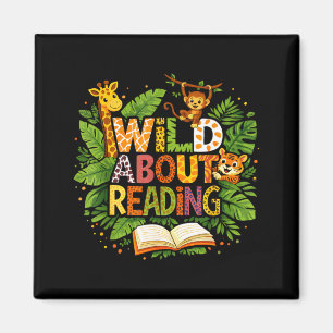 Wild about lezen dier kinderboek liefhebber magneet