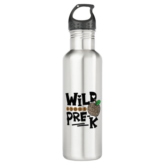 Wild About Pre-K Leopard Back to School Teacher Waterfles (Voorkant)