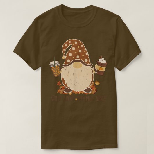 Wild About Pumpkin Spice Cute Gnome Fall Leaves Th T-shirt (Design voorkant)