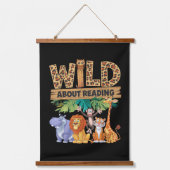 Wild About Reading Luipaardprint Cute Dierentuin D Hangend Wandkleed (Voorkant)