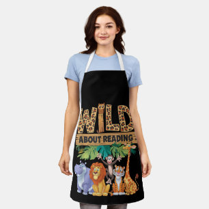 Wild About Reading Luipaardprint Cute Zoo Dier Schort