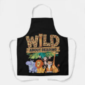 Wild About Reading Luipaardprint Cute Zoo Dier Schort (Voorkant)