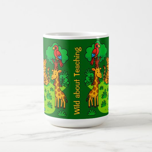 Wild About Teaching  Jungle Animal Mug for Teacher Koffiemok (Center)