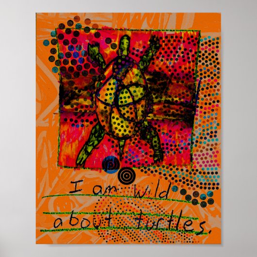 Wild About Turtles (orange) 8 x 10 download Poster (Voorkant)