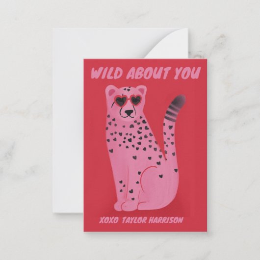 Wild About You Cheetah Classroom Valentijn Kaart Notitiekaartje (Voorkant)