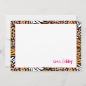 Wild About You Pink Animal Print Hearts Valentijn Feestdagenkaart (Achterkant)