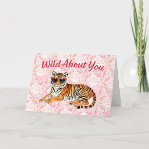 Wild About You Waterverf Tiger Pink Bedankkaart