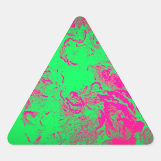 Wild Abstract Hot Pink en Neon Green Design Sticker (Voorkant)