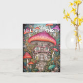 Wild Abstract Mushroom Illustration Verjaardag Kaart (Gele Bloem)