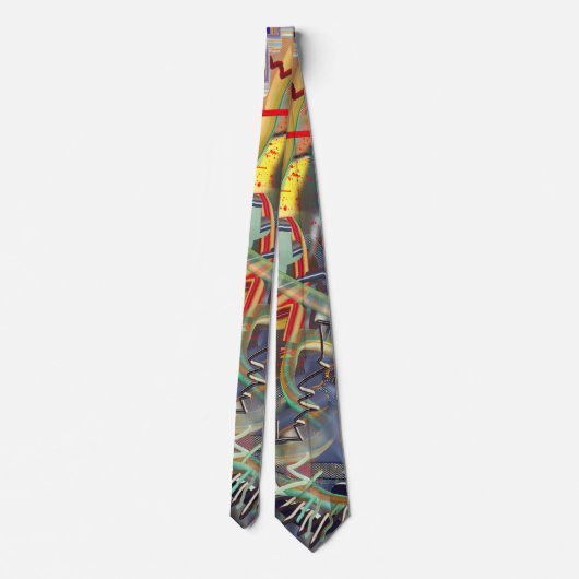 Wild Abstracte Necktie Stropdas (Achterkant)